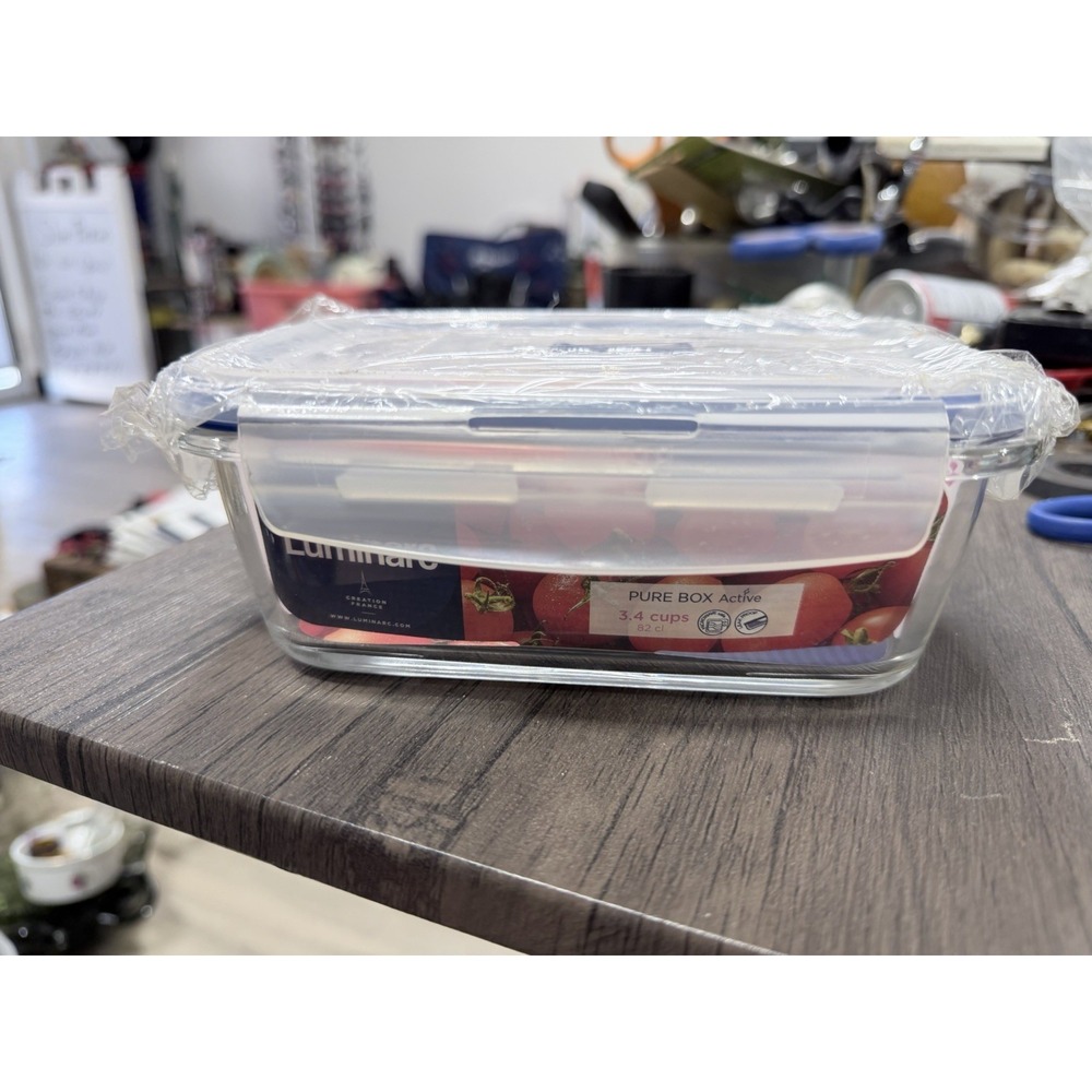 Luminarc Pure Box Active Glass Food Storage Container (Rectangle 3/4 Cups)